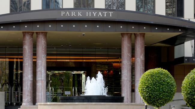 The Park Hyatt hotel in East Melbourne, where fugitive Mustafa Tanc was found by police. Picture: Andrew Henshaw