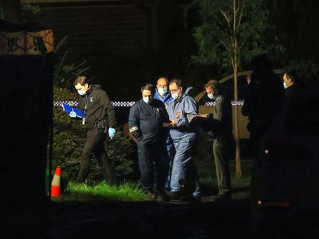 Investigations into the woman’s death continued into Saturday night. Picture: Ian Currie