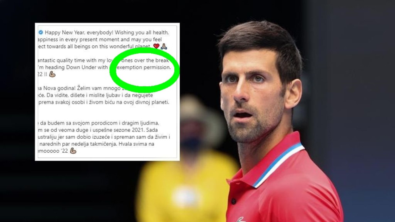 There’s one part of Djokovic’s Instagram post fans didn’t understand. Photo: AFP.