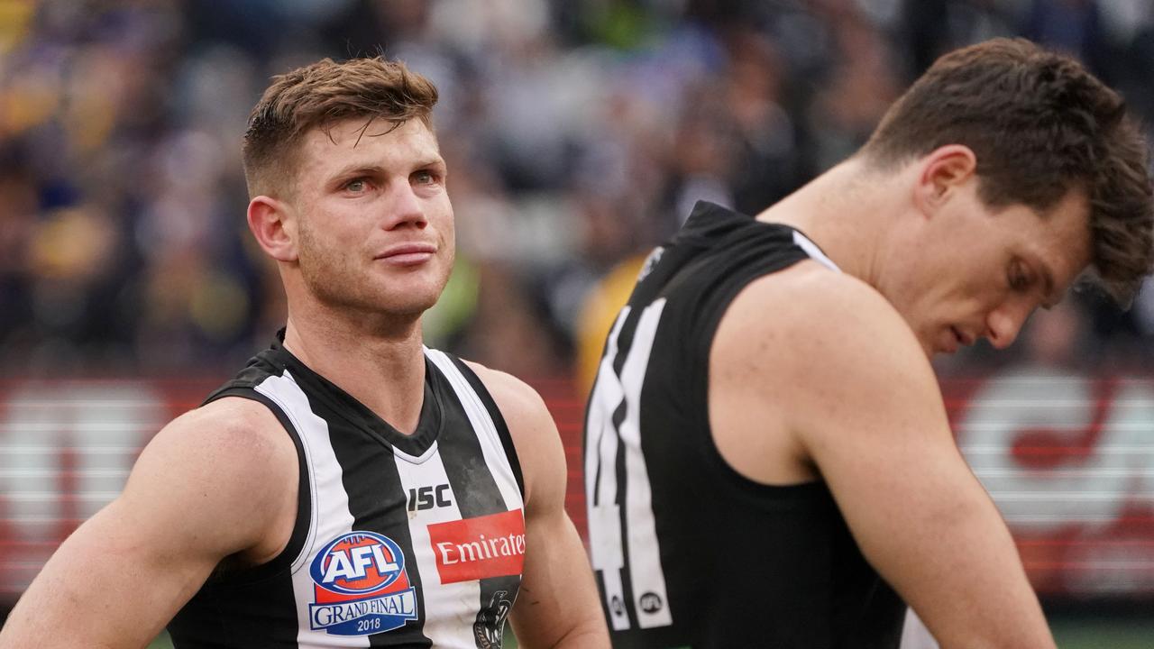 Taylor Adams after the 2018 Grand Final. Picture: Michael Dodge/AFL Media/Getty Images