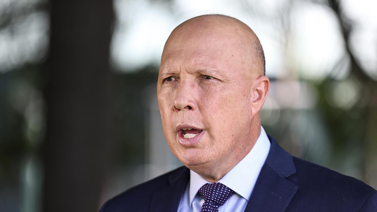 Peter Dutton said he was worried the unfolding events in Alice Springs would soon “turn to tragedy”. Picture: Tara Croser