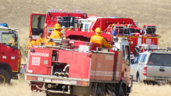 A Watch and Act message was issued by the Country Fire Authority for the bushfire north of Ballarat.