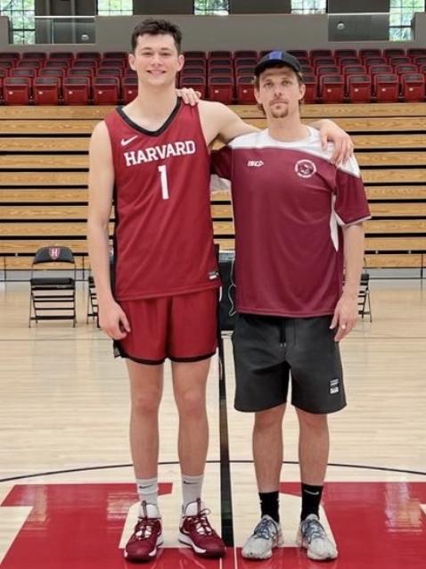 Basketball star Luca Ace-Nasteski with Tim Hill. Pic: Supplied