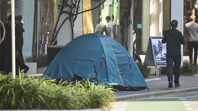 Lord Mayor Jane Lomax Smith said the appearance of temporary shelters indicated the extent of what has become a nationwide problem. Picture: Matt Loxton