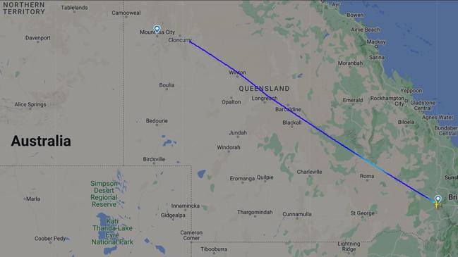 The light plane was travelling to Mount Isa when it reportedly crashed near McKinlay. Picture: Flight Radar 24