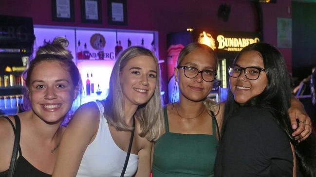 L-R Shanayne Brown, Kailee Brown, Keeley Saltner and Breanne Saltner at Zodiac Nightclub. Photo Liam Fahey / Morning Bulletin