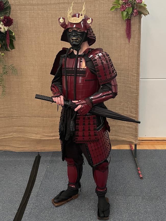 Riley Webb pulled together a formal outfit like no other, going as a Samurai soldier.