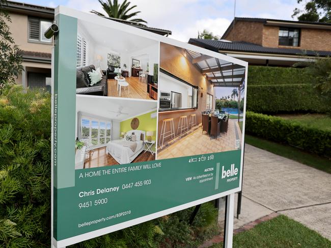 SYDNEY, AUSTRALIA - NewsWire Photos MARCH 10, 2021: A sign pictured outside a house that is for sale in Frenchs Forest on Sydneys Northern Beaches.Picture: NCA NewsWire / Damian Shaw