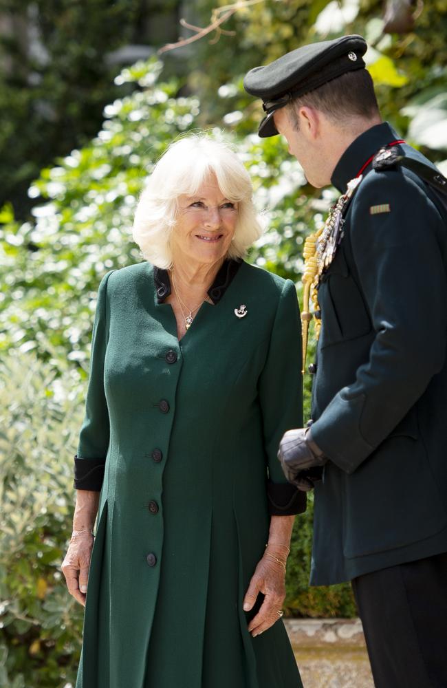 Camilla becomes the Colonel-in-Chief of The Rifles. Picture: Geoff Pugh/WPA Pool/Getty