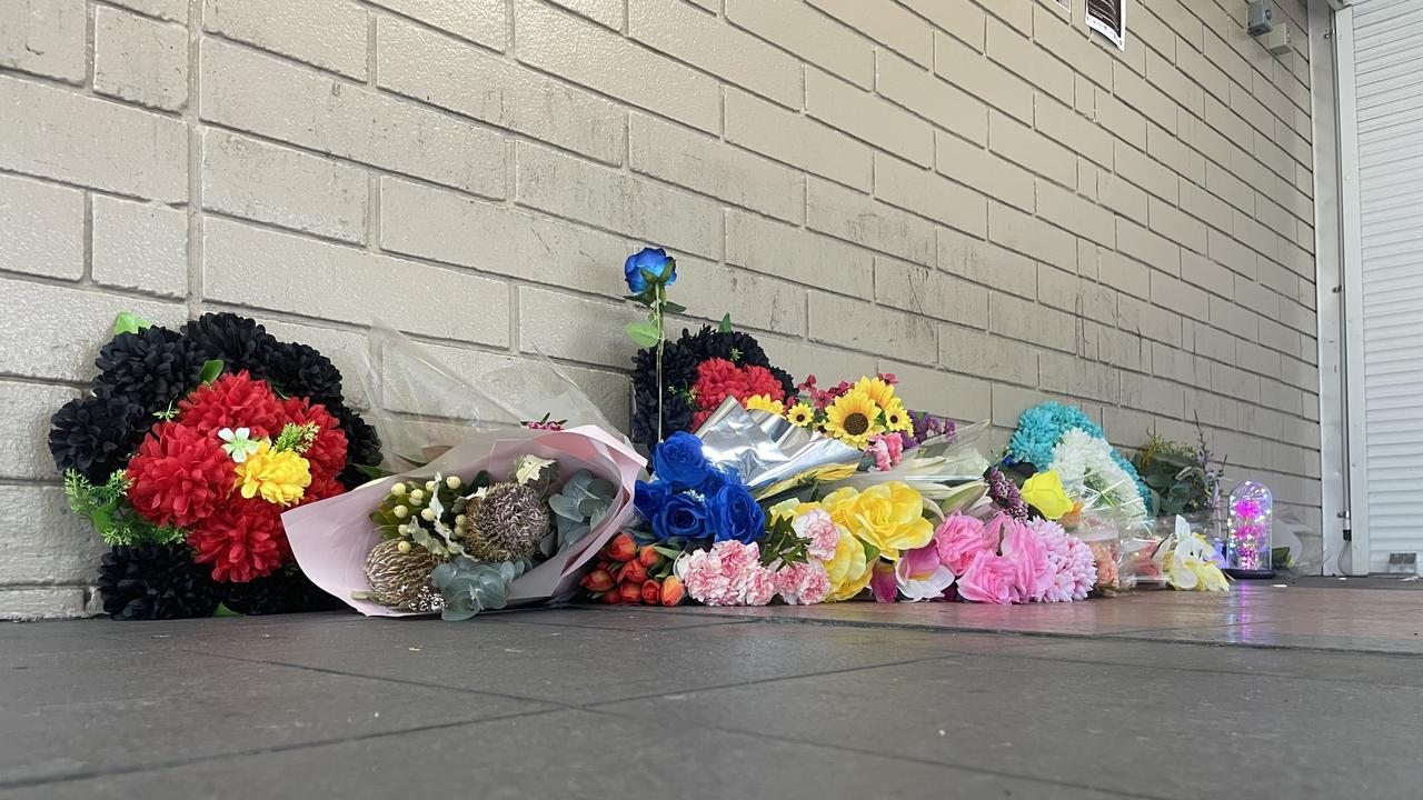 A memorial for a young man who died in Coles while in police custody in Alice Springs, May 28, 2025. Picture: Gera Kazakov