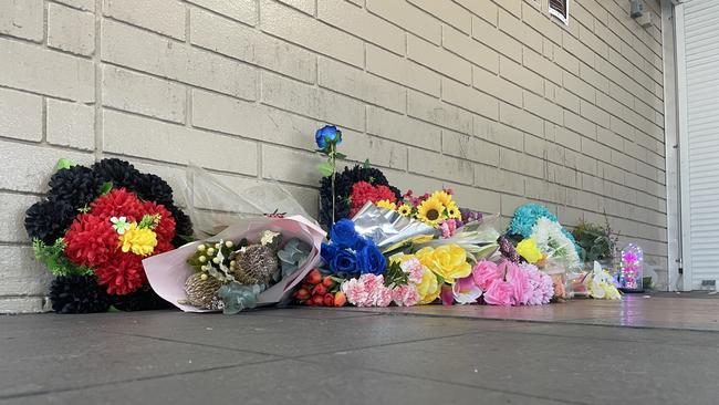 A memorial for a young man who died in Coles while in police custody in Alice Springs, May 28, 2025. Picture: Gera Kazakov