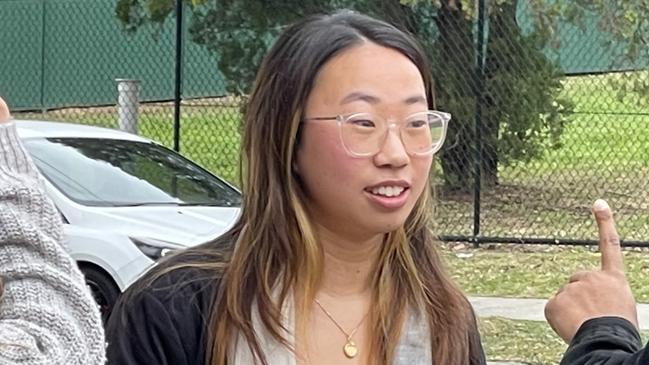 Aletheia Yosaviera, 22, was driving in Caringbah when she struck a man as she proceeded through the crossing, throwing him to the ground before she drove over his right leg. Picture: Ashleigh Tullis