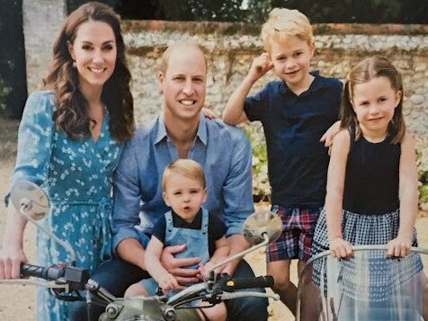 The Duke and Duchess of Cambridge’s Christmas card; Kate and William are constructive parents to Prince Louis, Prince George and Princess Charlotte. Picture: Twitter