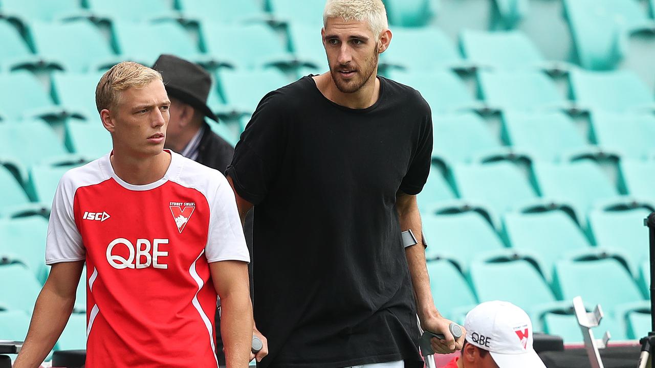 Sydney ruckman Sam Naismith suffered his first ACL rupture in the 2018 pre-season. Picture: Phil Hillyard