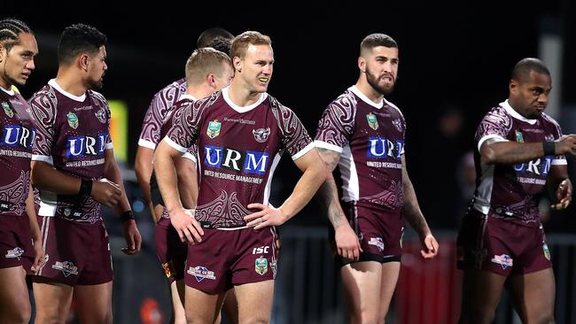 There’s not much for the Sea Eagles to smile about. Picture: AAP