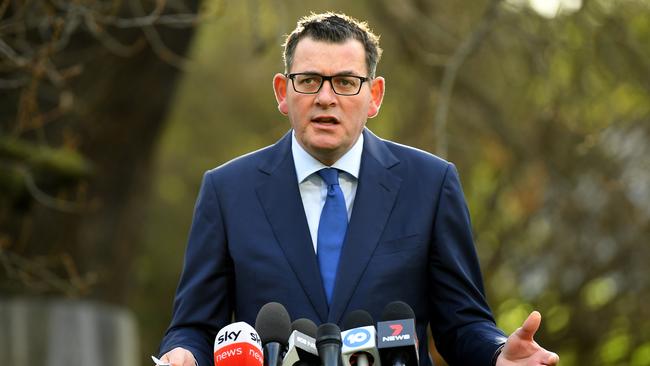 Victorian Premier Daniel Andrews during a press conference this morning. Picture: AAP Image/James Ross