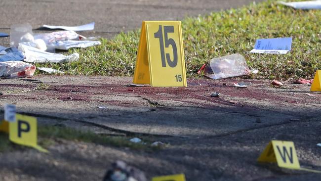 The scene of a police shooting at Upper Mt Gravatt. Picture: Peter Wallis