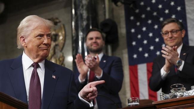 US President Donald Trump addresses a joint session of congress. Picture: AP