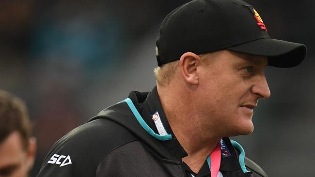 Michael Voss as assistant coach for Port Adelaide. Picture: AAP Image/Julian Smith