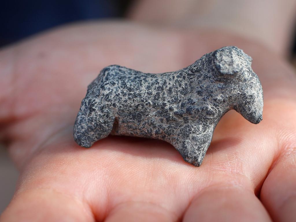 One of the small animal figurines that were discovered. Picture: Jack Guez/AFP