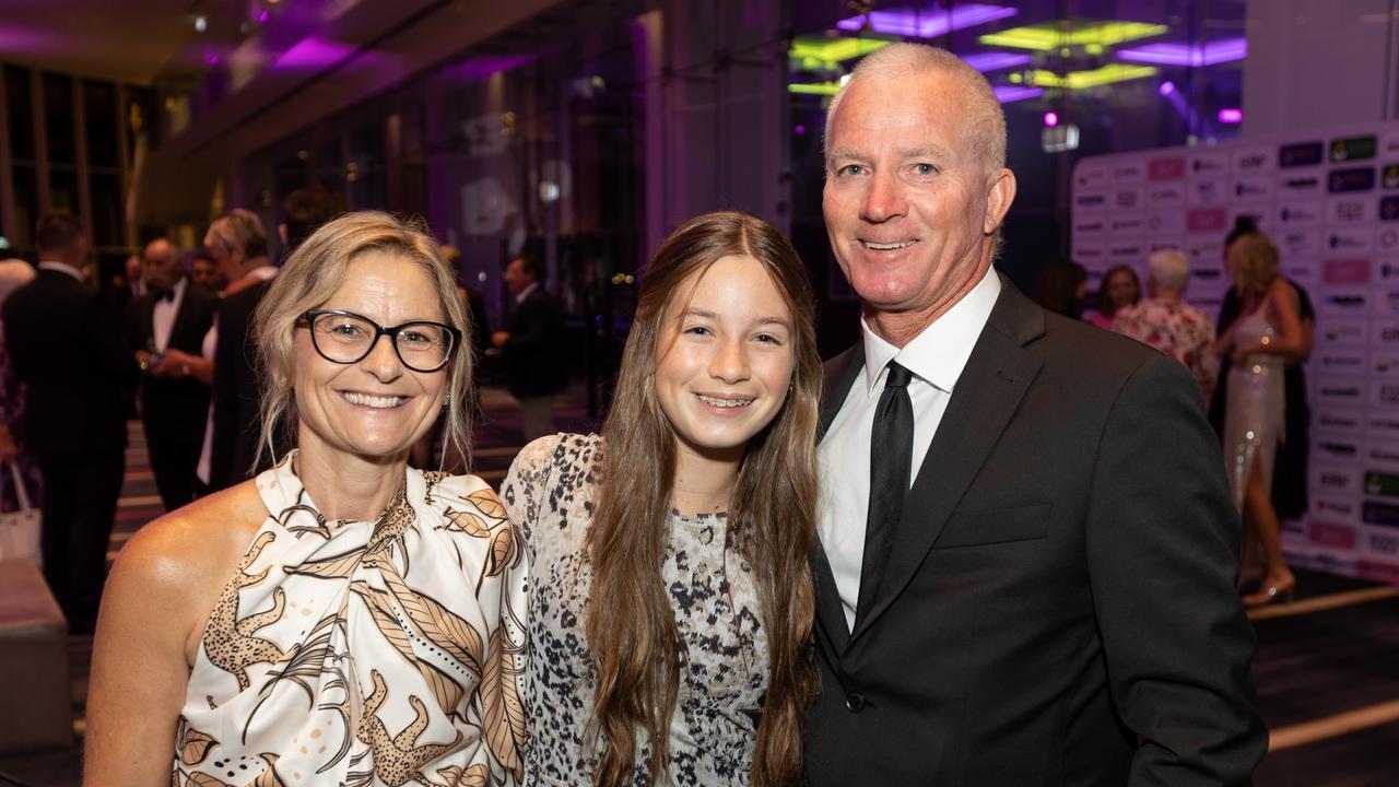 Tina, Addison and Glenn Newlan at the 54th Sports Star of the Year Awards at RACV Royal Pines. THE PULSE . Picture: Celeste Humphrey