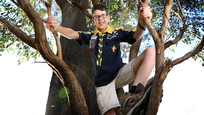 Colbalt Walsh, 10, attends Picnic Point Scouts. Picture: Richard Dobson