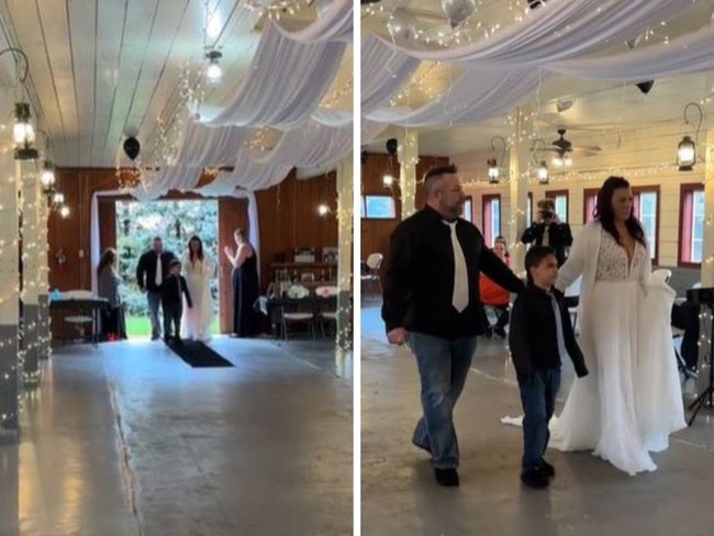 A bride was left heartbroken entering an empty venue after guests failed to show up to her wedding. Picture: TikTok