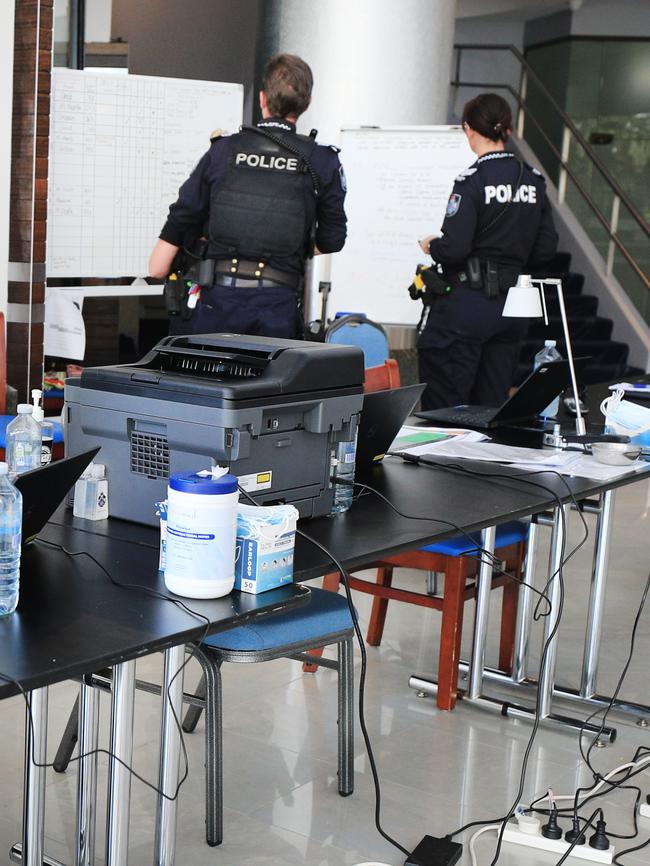 Queensland Police take the Gold Coast Bulletin behind the scenes in one of the undisclosed Gold Coast quarantine hotels. Picture: Scott Powick.