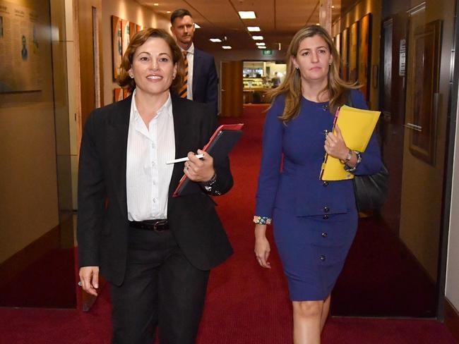 Former Queensland Deputy Premier Jackie Trad and Attorney-General Shannon Fentiman have a “close relationship”. Picture: AAP/Darren England