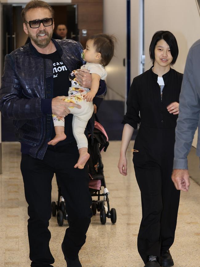 Cage and his family have landed in Sydney. Picture: Media Mode
