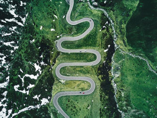 Julier Pass Road in Switzerland. Picture: Supplied