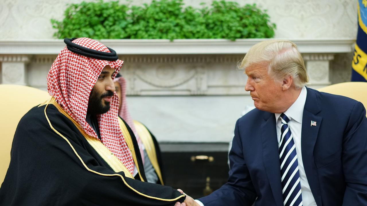 Newcastle’s prospective owner Mohammed bin Salman with US President Donald Trump.
