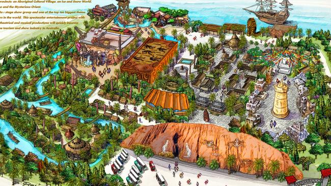 An artist impression of the Songcheng group’s planned theme park. Imaged supplied by Canford Property Group.