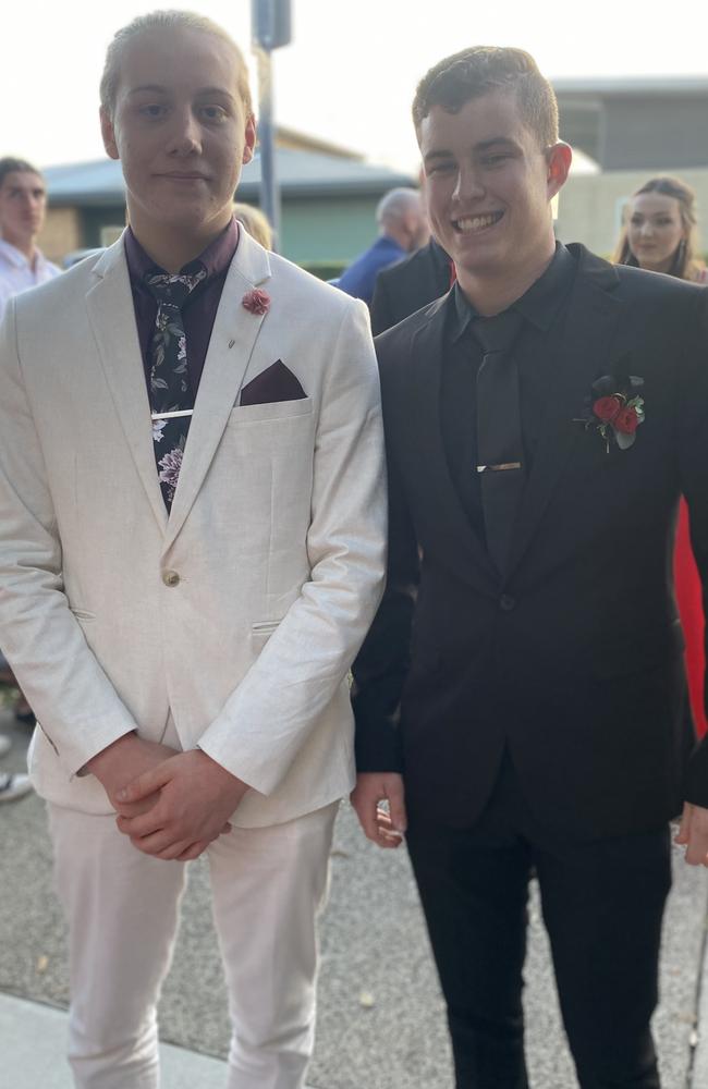 Thomas Cross and Quinn Shepherd at the 2022 Beerwah State High formal.