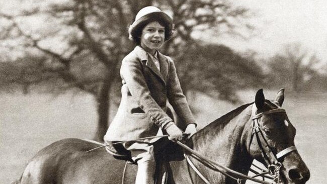 Princess Elizabeth riding her pony in Windsor Great Park, 1930s. The future Queen Elizabeth II (1926) of Great Britain as a child. Picture: Ann Ronan