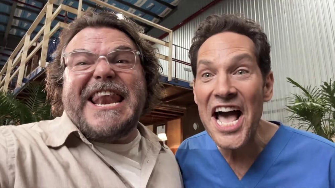 Jack Black and Paul Rudd lead the cast of the new Anaconda movie, currently filming on the Gold Coast. Photo: Sony Pictures Entertainment.