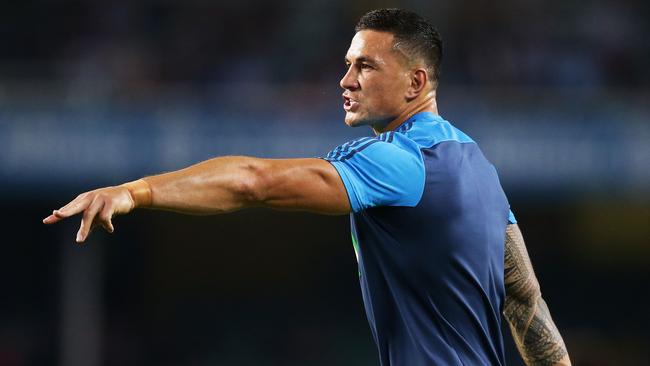 SYDNEY, AUSTRALIA - MAY 06:  Sonny Bill Williams of the Blues warms up before the round 11 Super Rugby match between the Waratahs and the Blues at Allianz Stadium on May 6, 2017 in Sydney, Australia.  (Photo by Matt King/Getty Images)