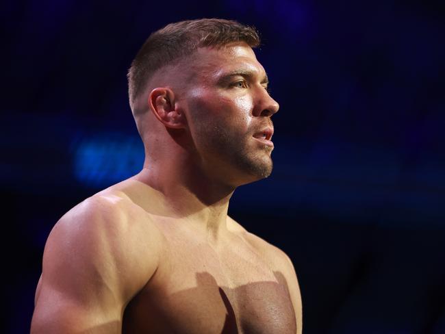 TORONTO, ON - JANUARY 20: Dricus Du Plessis of South Africa looks on as Sean Strickland of the United States is introduced for their middleweight title bout during the UFC 297 event at Scotiabank Arena on January 20, 2024 in Toronto, Ontario, Canada. (Photo by Vaughn Ridley/Getty Images)