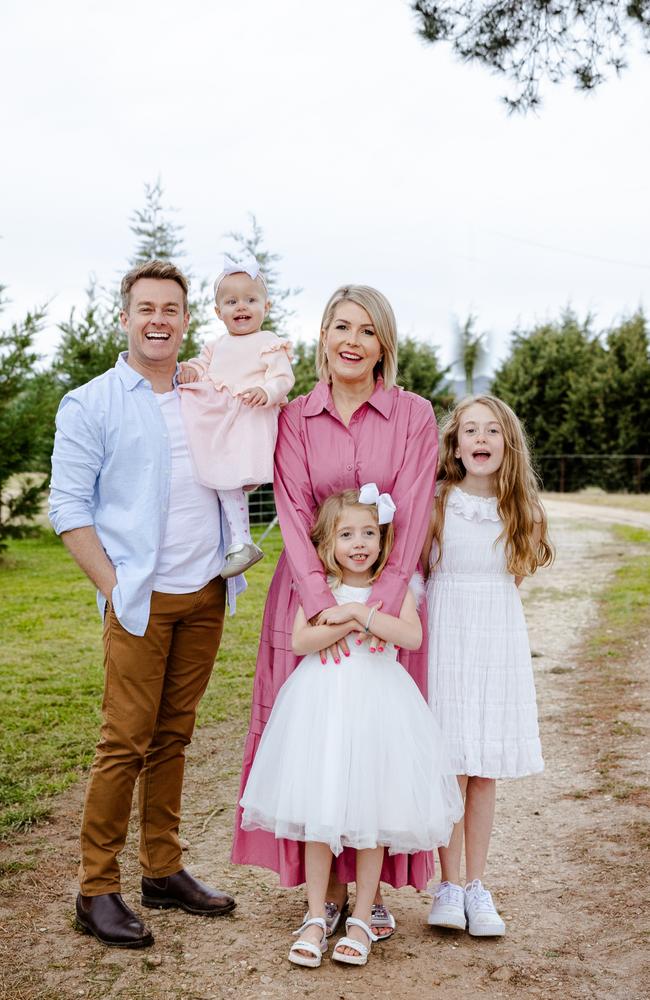 Grant and Chezzi Denyer with daughters Sunday, Scout and Sailor,