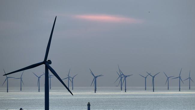 Offshore wind typically produces more electricity during the night when output from the onshore equivalents ebbs away. Picture: AFP