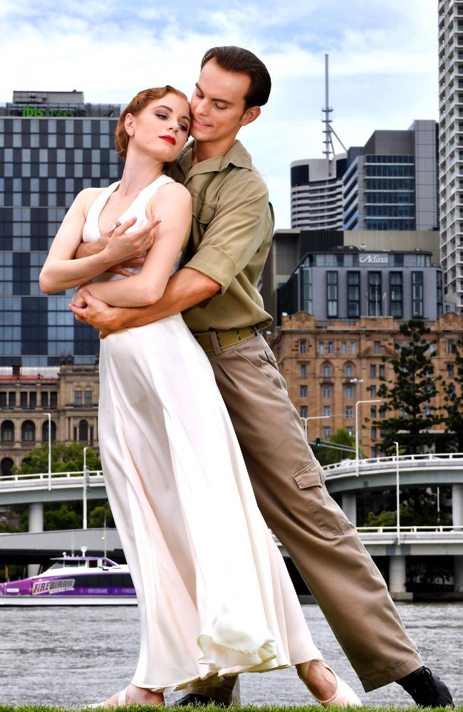 Mia Heathcote and partner Victor Estevez. Picture: John Gass