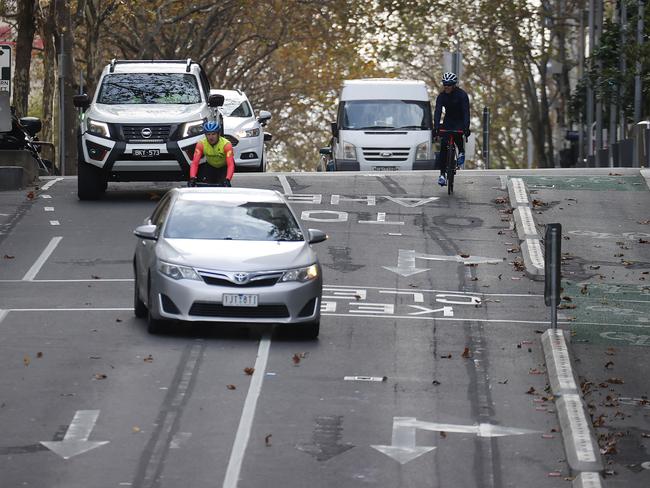 The bike lanes are set to improve cycling connections between Docklands and Fishermans Bend, and the central city and Southbank. Picture: Alex Coppel