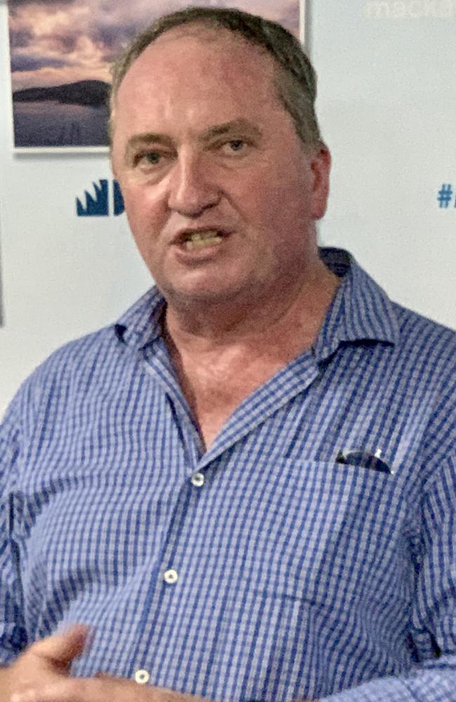 Deputy Prime Minister Barnaby Joyce speaking in Mackay. Picture: Rae Wilson