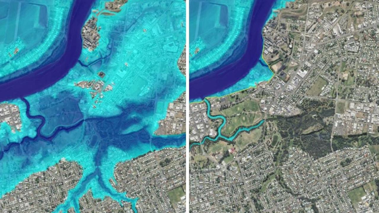 Flood modelling of the 2013 Bundaberg flood show the extent of the water across the city in 2013, and what it would have looked like with a levee in place in 2013.