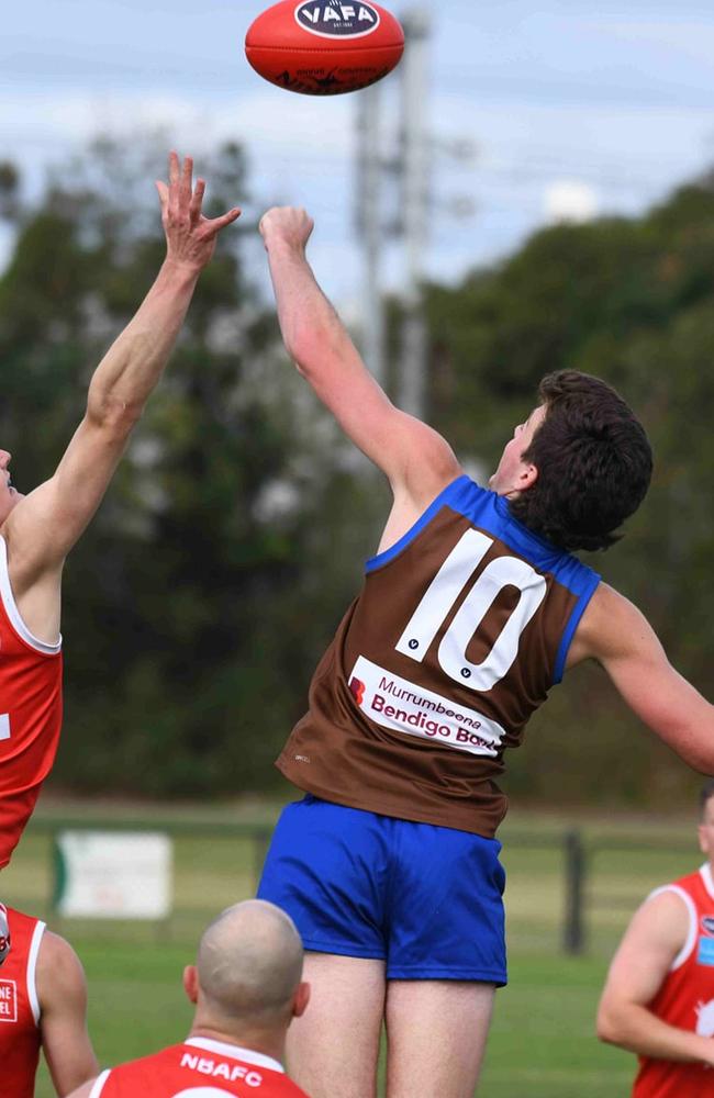 Young Joe Nowell wins a tap for Ormond. Pic: Ormond AFC