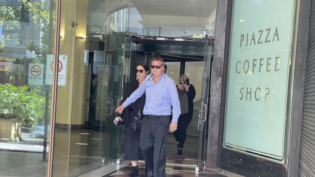 Helen Jacobs (front) leaves Downing Centre Local Court with Melinda Brown (back) in 2022 after Jacobs was found guilty of failing to provide adequate supervision.