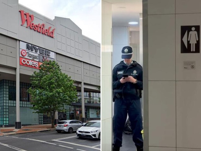 Police have laid terrorism charges after arresting a man after an explosion at Westfield Miranda. Pictures: Supplied/Channel 7