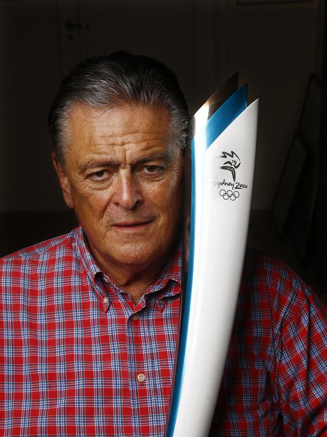 Rod McGeoch with his Sydney 2000 Olympic torch. Picture: John Appleyard