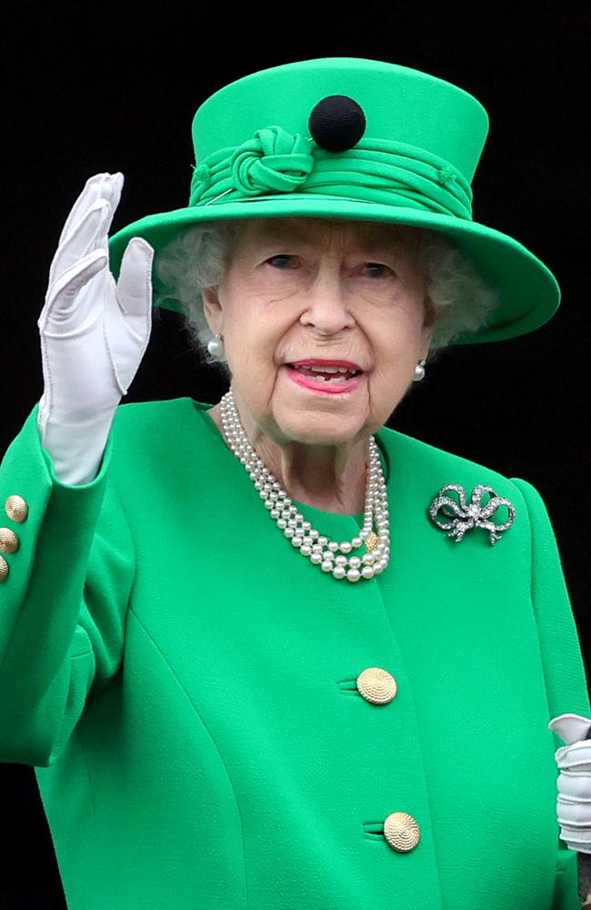 A bold emerald green outfit at the Platinum Jubilee Pageant. Picture: Getty Images