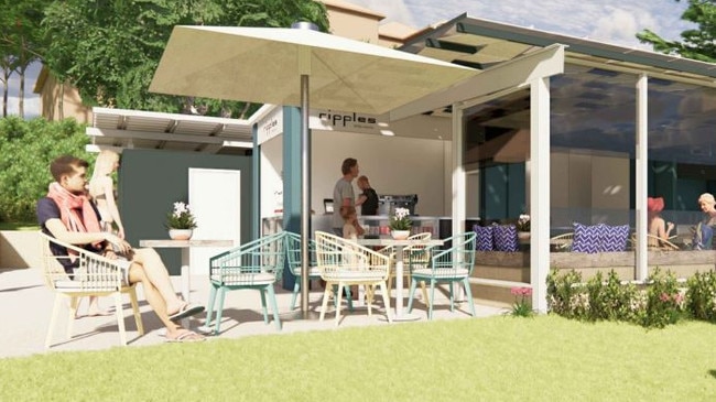 An artist's impression of the proposed outdoor dining area. Picture: BJB Architects